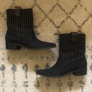 Rebecca Minkoff Black Suede Studded Boots - Size 7